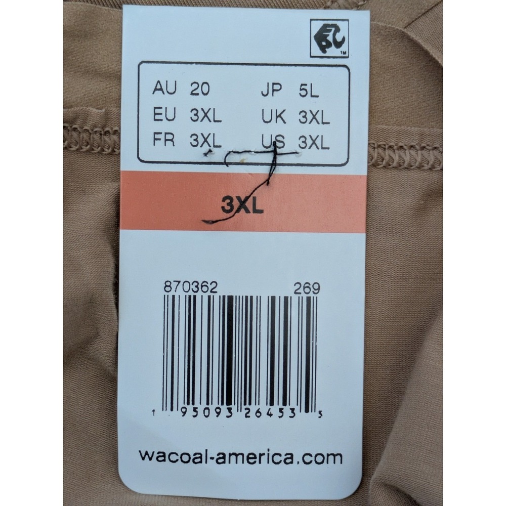 Wacoal 870362 Understated Cotton Bikini Panty Underwear 2 Pair 3XL Beige‎ NWT - Picture 7 of 7